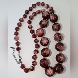 EVC UNIQUE BURGUNDY LUCITE NECKLACE